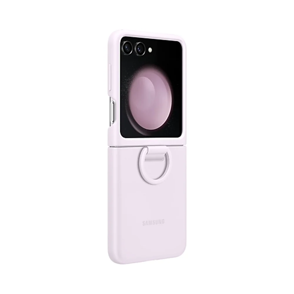 Samsung Silicone Case with Ring for Galaxy Z Flip5 Lavender - Image 2