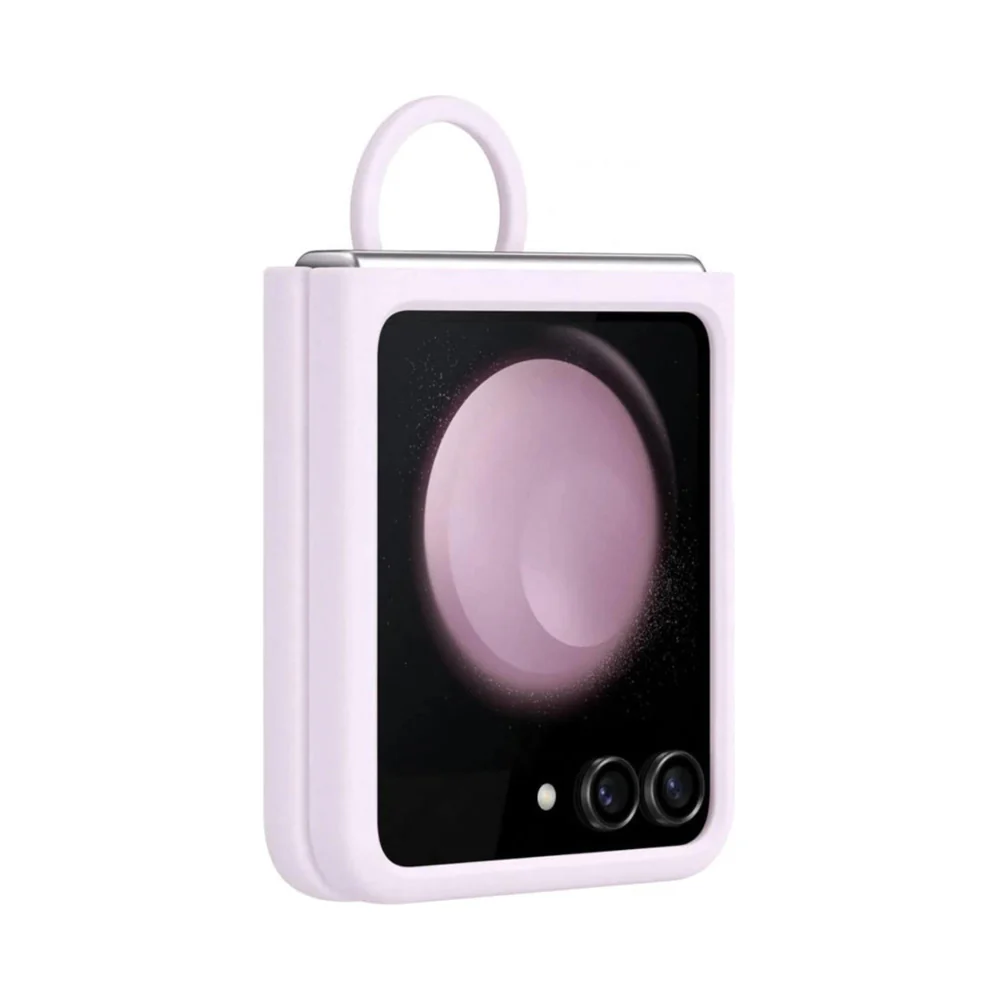 Samsung Silicone Case with Ring for Galaxy Z Flip5 Lavender - Image 6