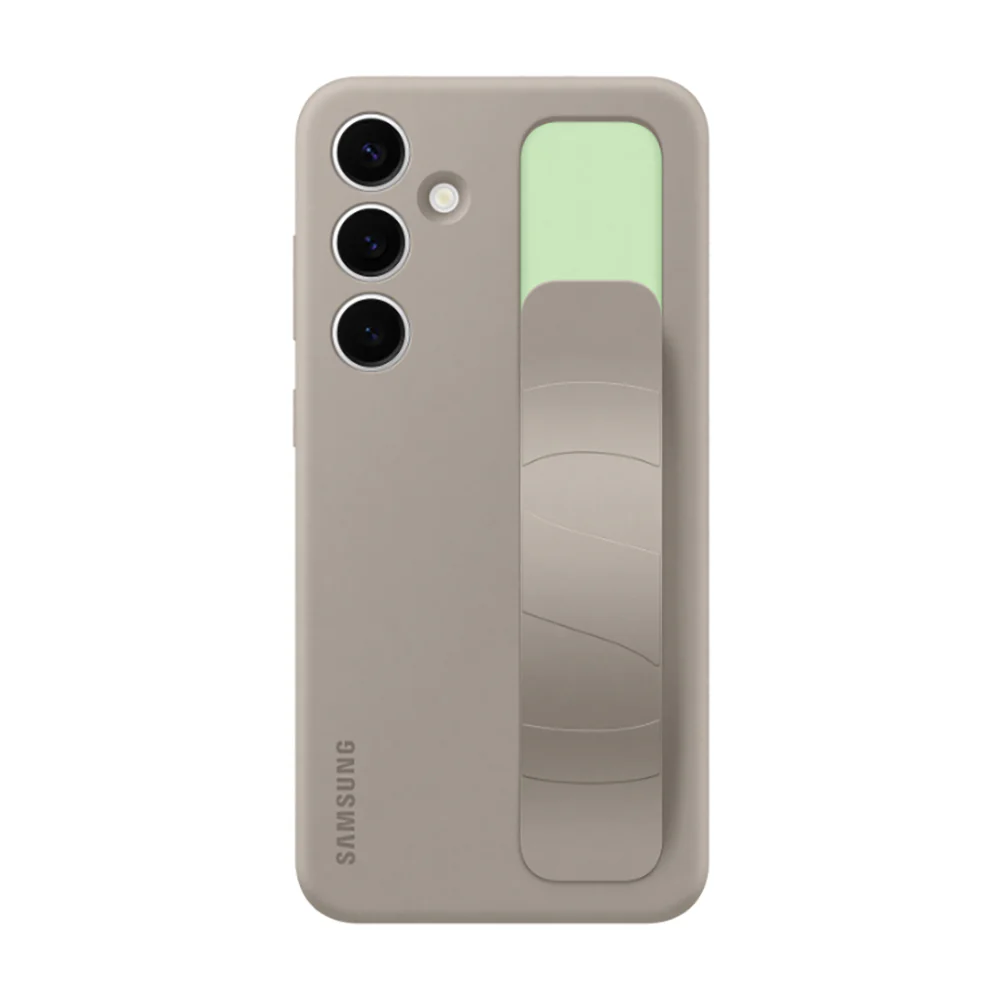 Standing Grip Case Cover for Samsung Galaxy S24 Plus Taupe - Image 3