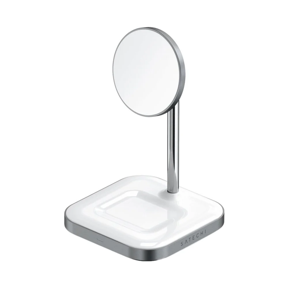 Satechi 2-In-1 Magnetic Wireless Charging Stand White - Image 2