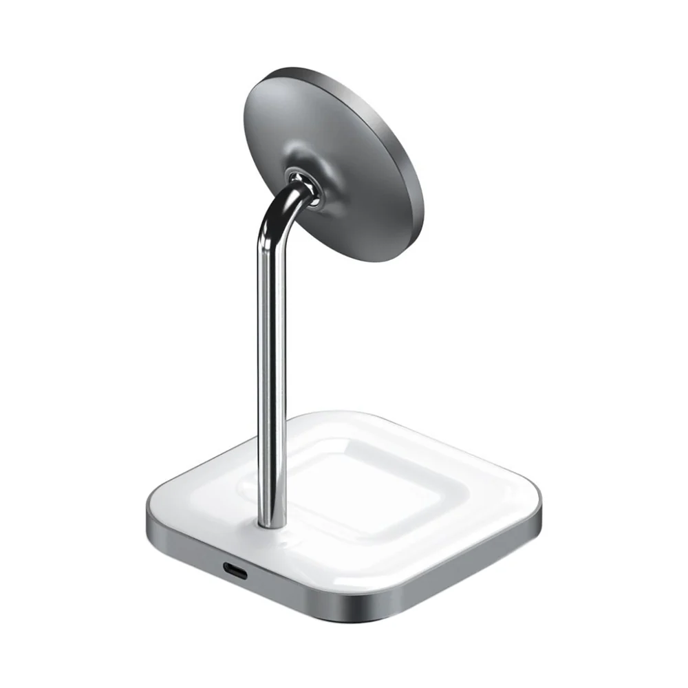 Satechi 2-In-1 Magnetic Wireless Charging Stand White - Image 3