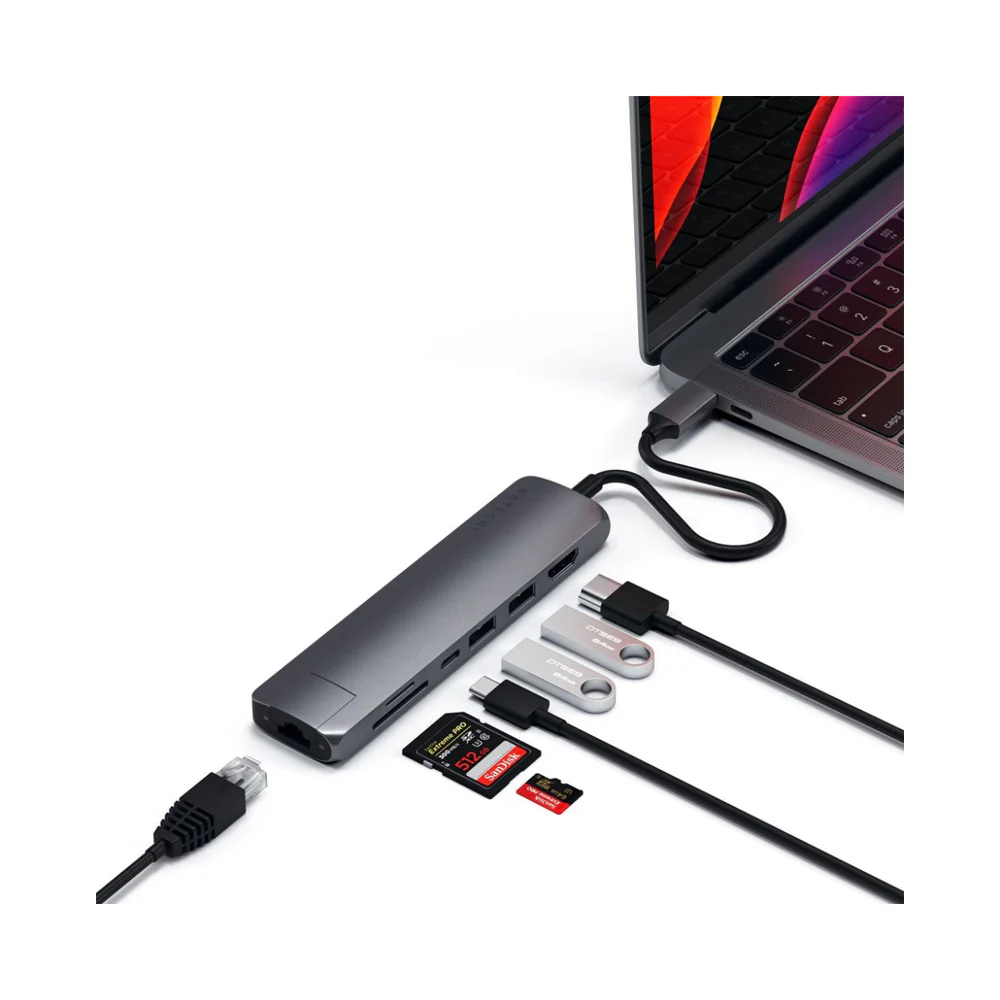 Satechi Type-C Slim Multi-Port Adapter With Ethernet Space Grey - Image 4