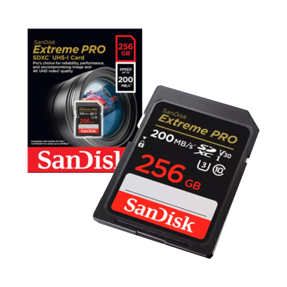 SanDisk Extreme Pro SD UHS I 256GB Memory Card Black - Image 3