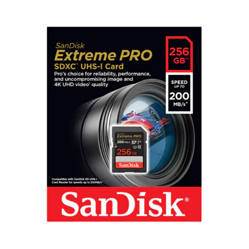 SanDisk Extreme Pro SD UHS I 256GB Memory Card Black - Image 4
