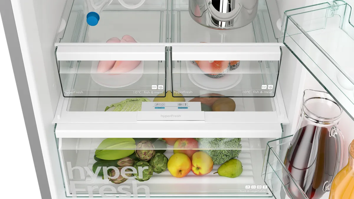 Siemens iQ300 Bottom Freezer Refrigerator, 483 L, Silver Inox, KG55NVLE0M - Image 5