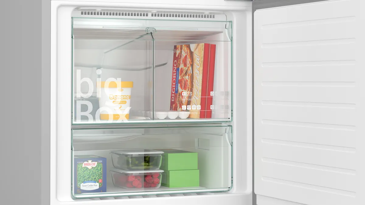 Siemens iQ300 Bottom Freezer Refrigerator, 483 L, Silver Inox, KG55NVLE0M - Image 7