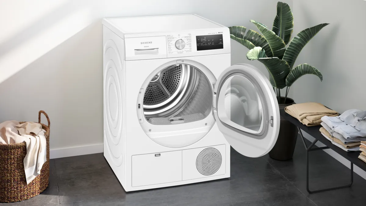 Siemens iQ300 Heat Pump Dryer, 8 Kg, White, WT45H213GC - Image 3