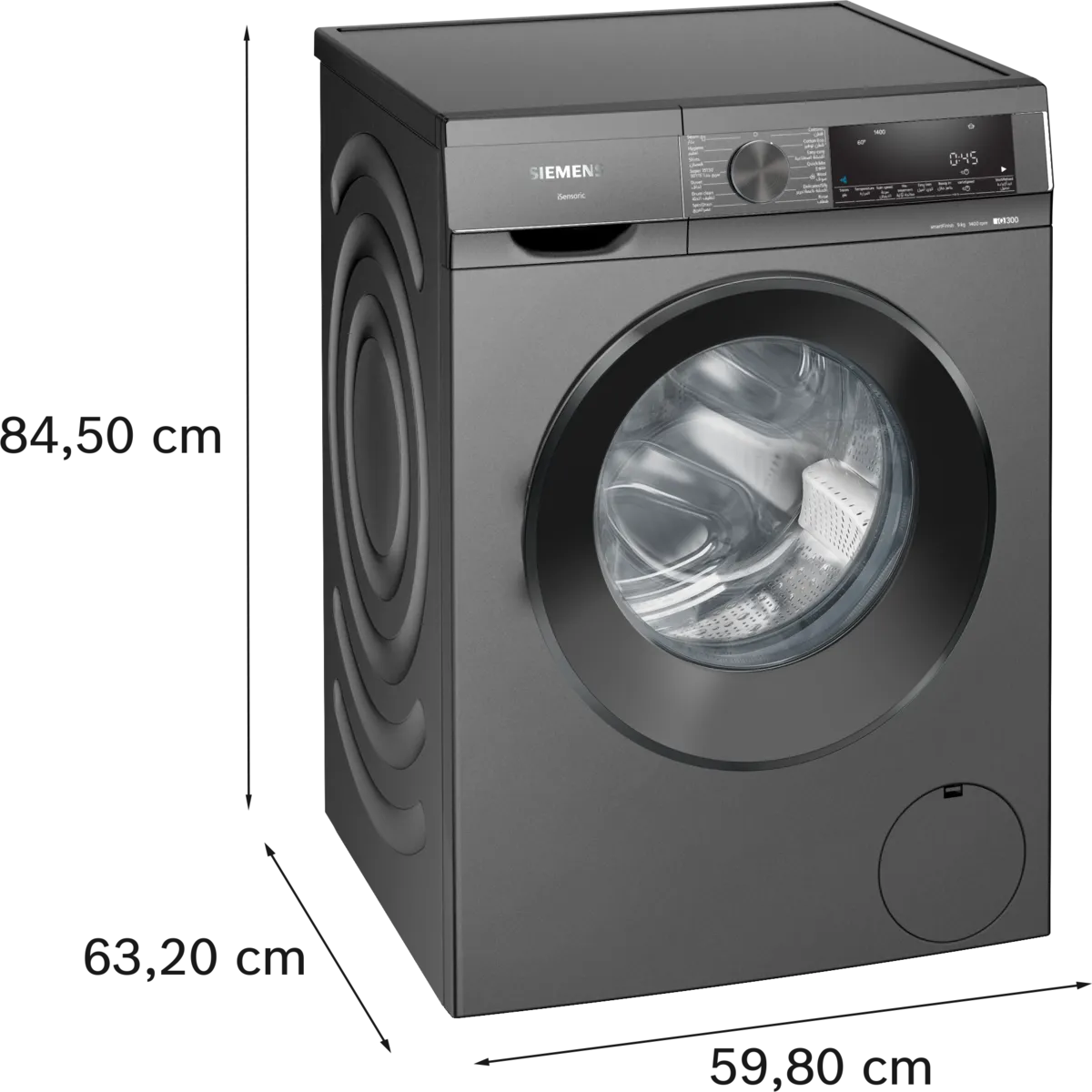 Siemens iQ300 Front Load Washing Machine, 9KG, 1400 RPM, Grey, WG44A1ZRGC - Image 5
