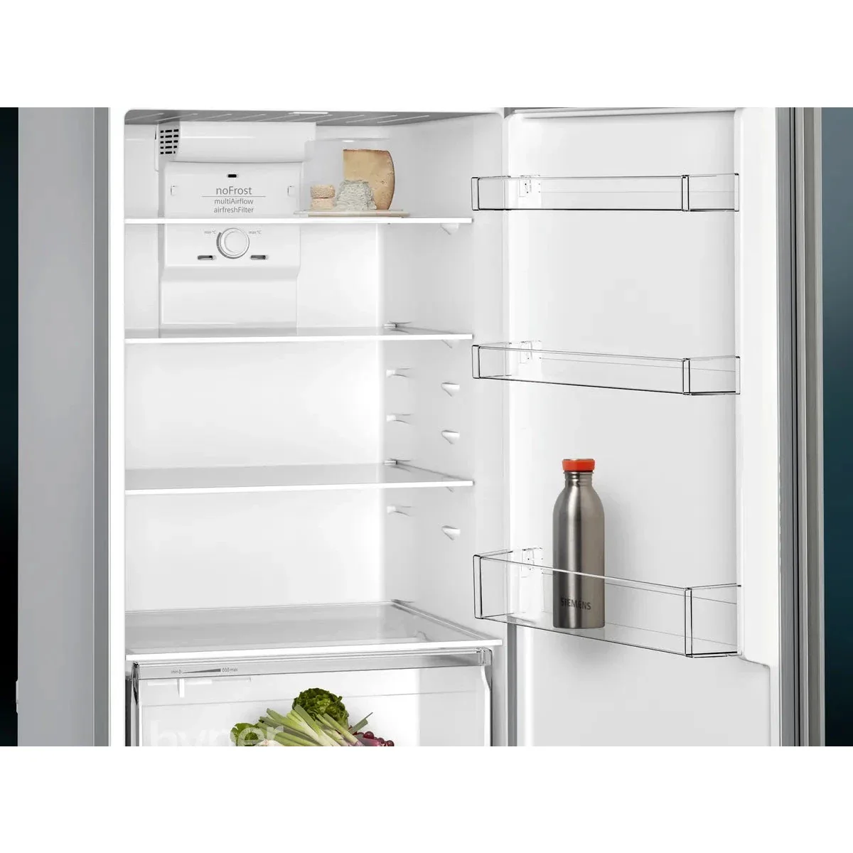 Siemens iQ300 Top Freezer Refrigerator 453L, Inox-look, NoFrost, KD55NNLE0M - Image 5