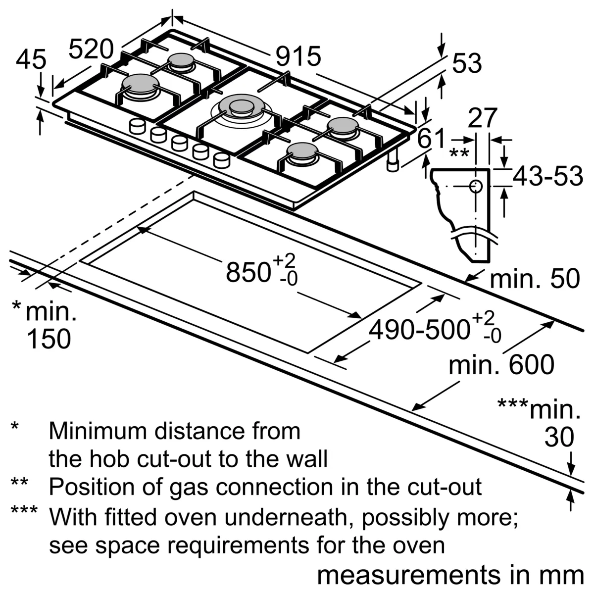 Siemens iQ500 5 Burners Built-in Gas Hob 90cm, Stainless steel, EC9A5RI90M - Image 6