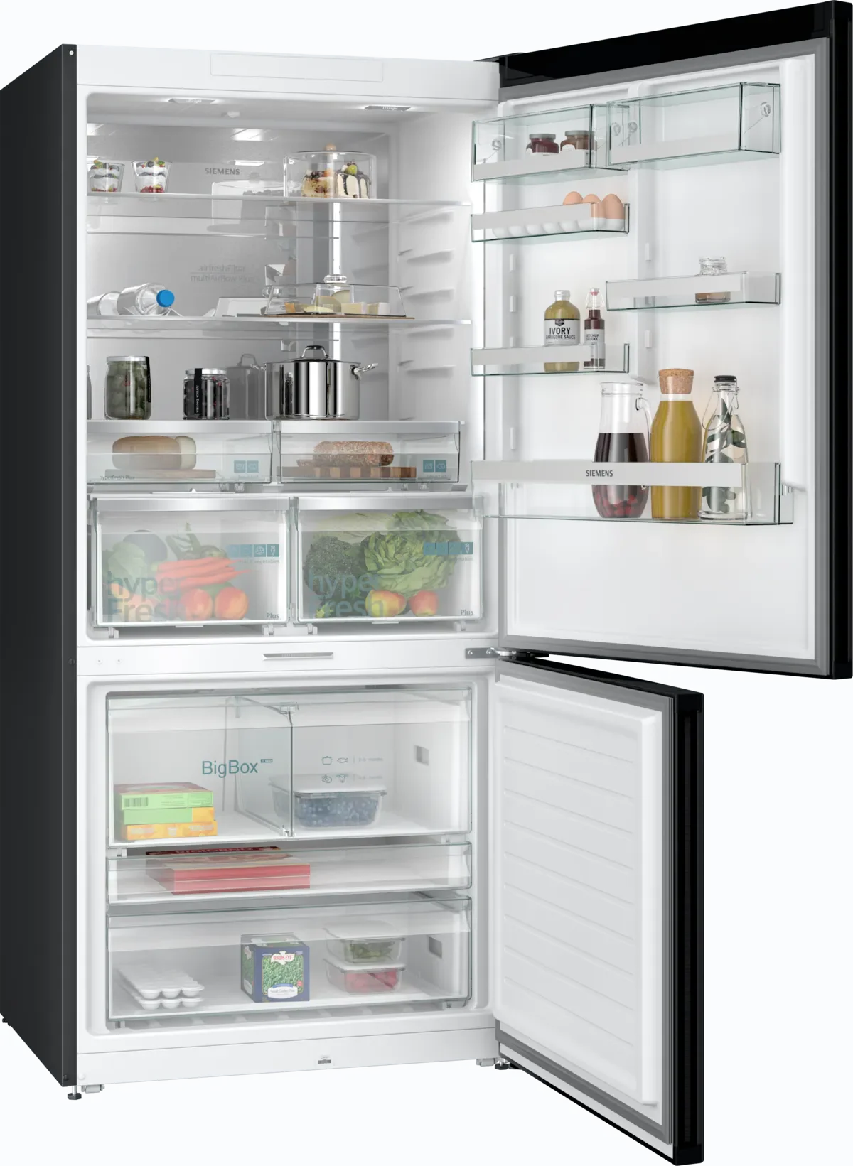 Siemens iQ700 Home connect Bottom Freezer Refrigerator, 682L, Brushed Black, KG86PAXB0M - Image 2
