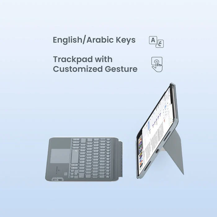 Smartix Premium Wireless Backlit Keyboard (English/Arabic) With Trackpad for iPad Air 13-inch M2 6th Gen - Image 3