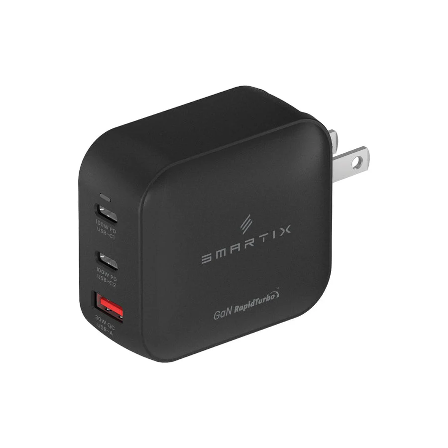 Smartix Premium 100W GaN Wall Adaptor - 2x 100W USB-C PD, Black - Image 2