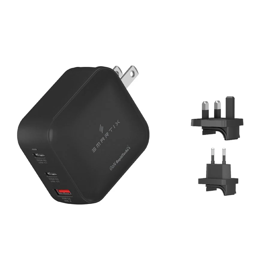 Smartix Premium 100W GaN Wall Adaptor - 2x 100W USB-C PD, Black - Image 3