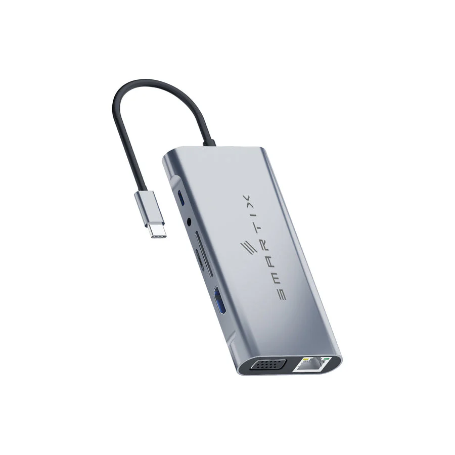 Smartix Premium 11-in-1 USB-C Hub with 100W USB-C PD, Silver - Image 2