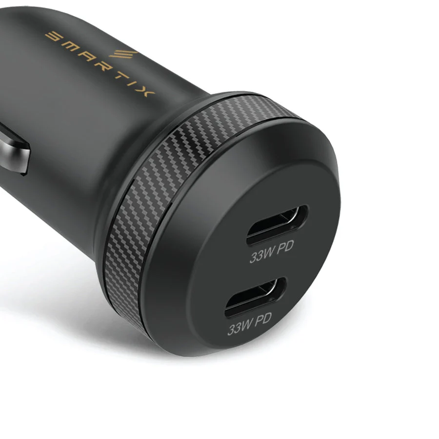 Smartix Premium 66W Fast Car Charger, Black - Image 3
