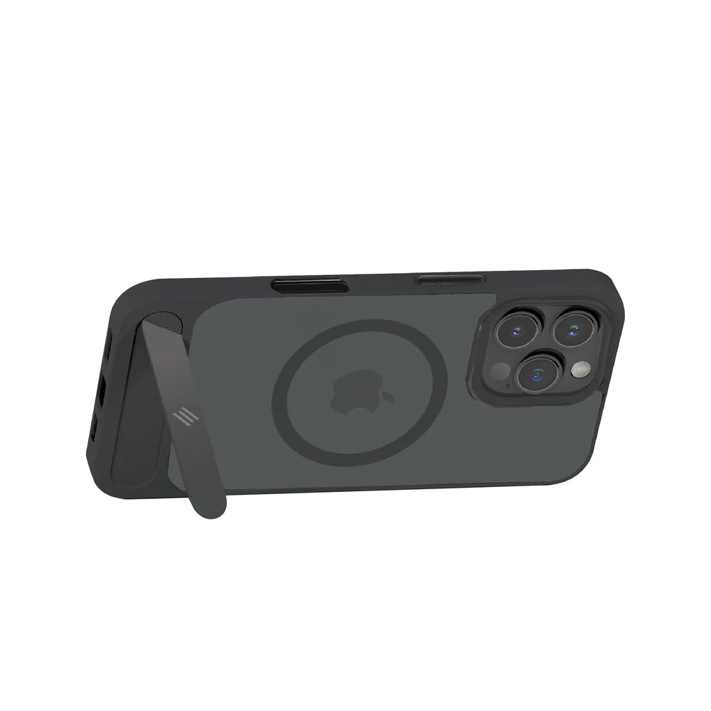 Smartix Premium Designer Stand Case for iPhone 16 Pro Max Black - Image 2