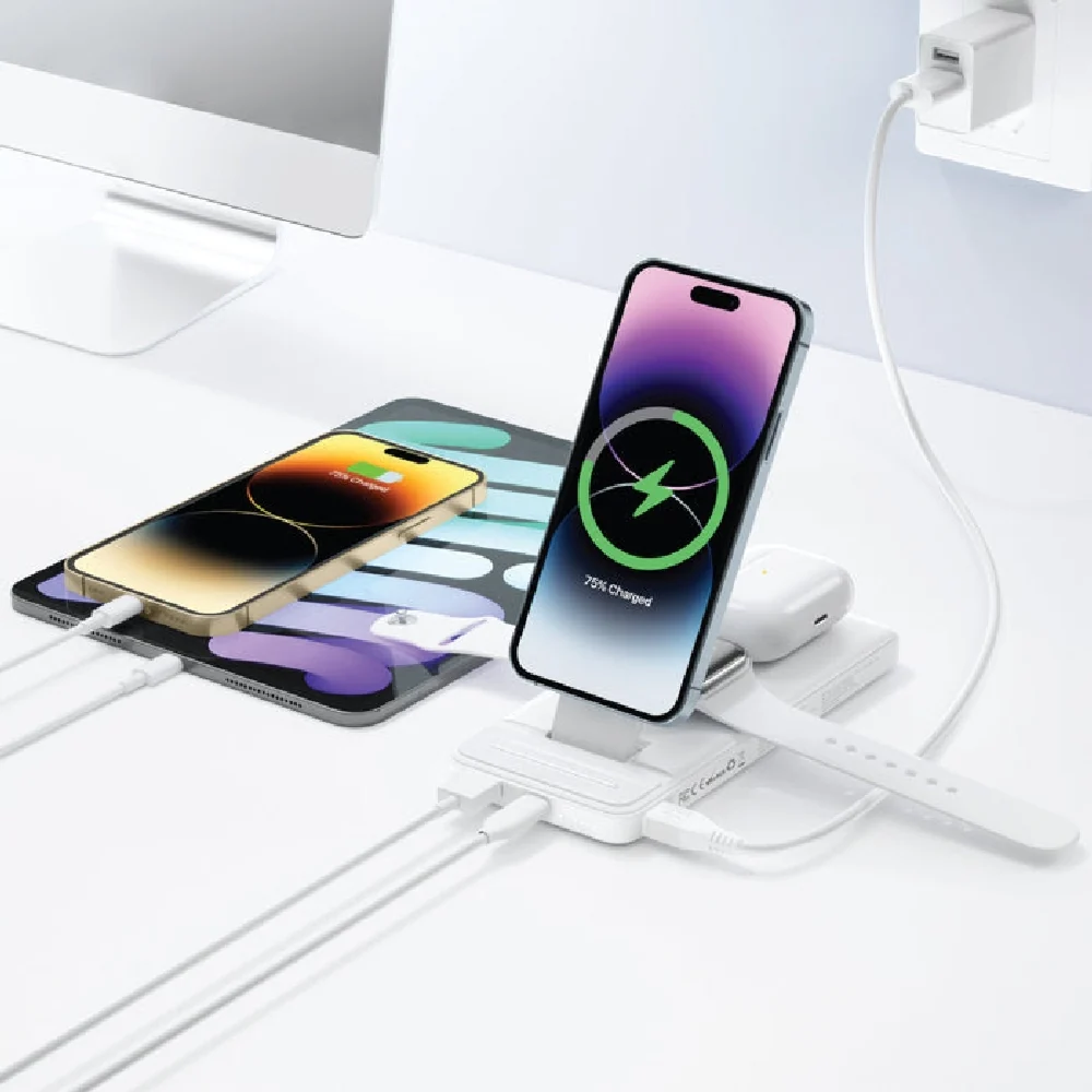 Smartix 5-in-1 Magnetic Power Bank Dock 20000mAh White - Image 3