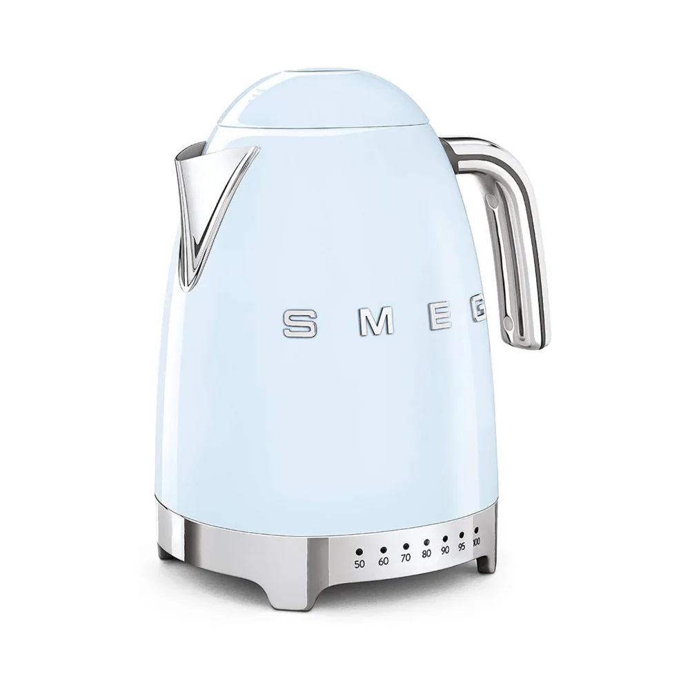 Smeg Klf03Pbuk, 50'S Retro Style Kettle, 1.7 L Capacity With Water Level Indicator, 360 Swivel Base, Anti-Slip Feet, Soft Opening Lid, Stainless Steel, Pastel Blue - Image 3