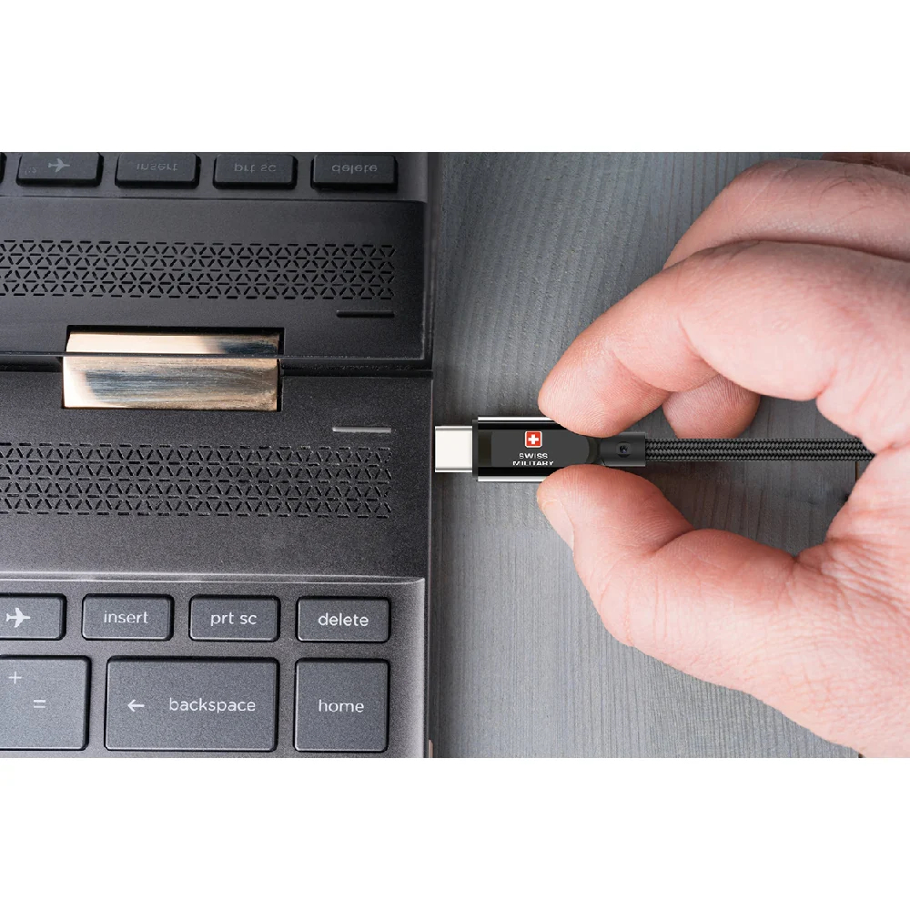 Swiss Military USB-C To USB-C Data Sync Charging Cable 1.2M 60W Black - Image 4