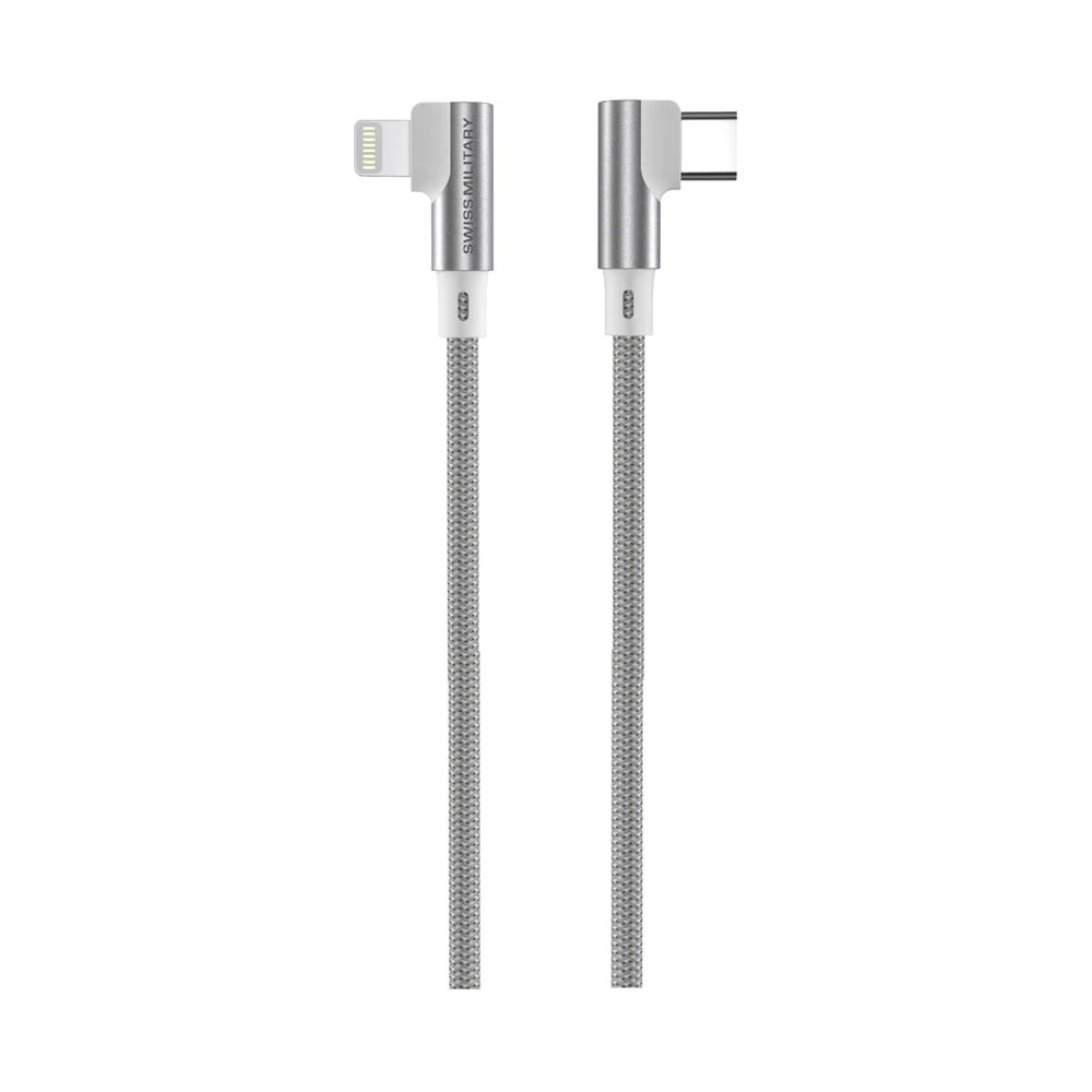 Swiss Military Braided Type-C To Lightning Data Sync and Charging Cable 2M White