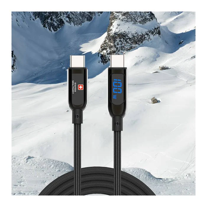 Swiss Military Braided Type-C To Type-C Data Sync and Charging Cable 2M Black - Image 2