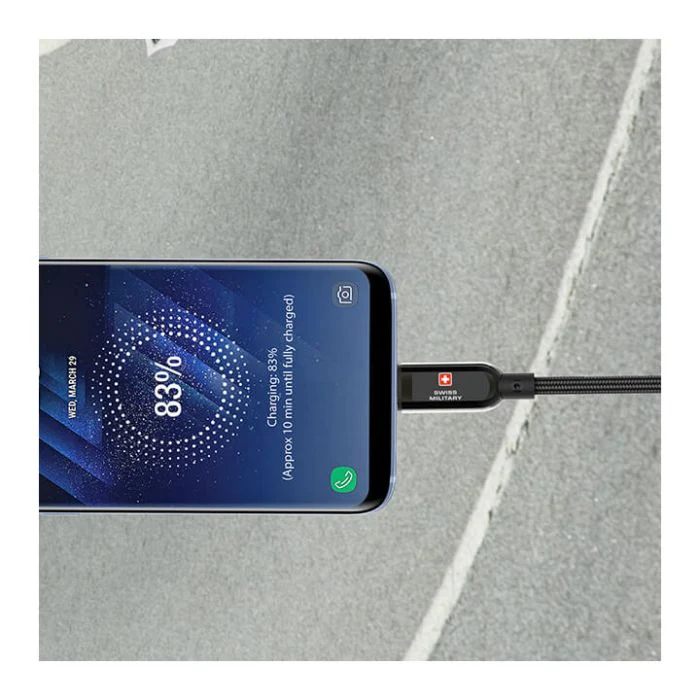Swiss Military Braided Type-C To Type-C Data Sync and Charging Cable 2M Black - Image 3