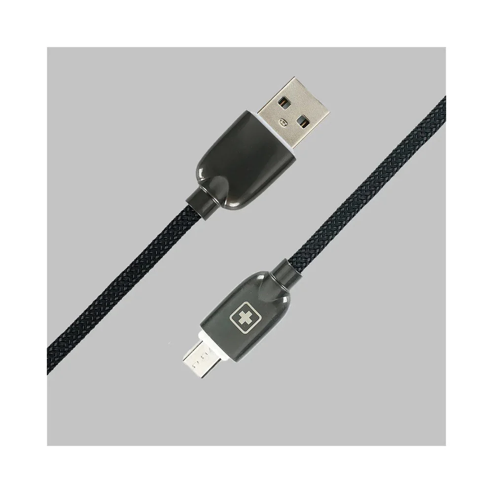 Swiss Military Braided Usb-A To Type-C Data Sync and Charging Cable 2M Black - Image 2