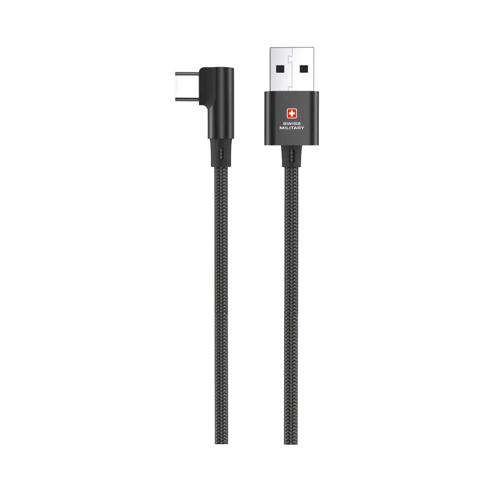 Swiss Military Braided Usb-A To Type-C Data Sync and Charging Cable 2M Black - Image 3