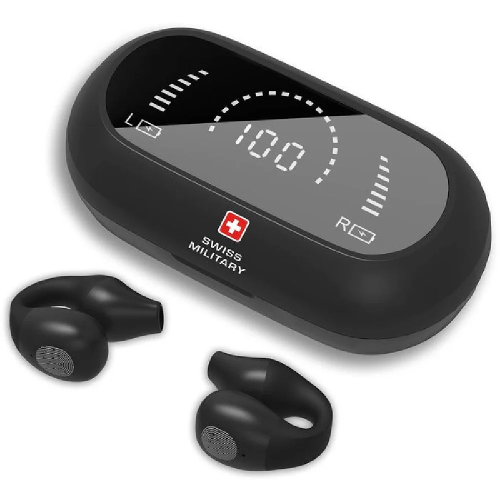 Swiss Military Delta 4 Truly Wireless Bluetooth In-Ear Earbuds With Charging Case Black - Image 3