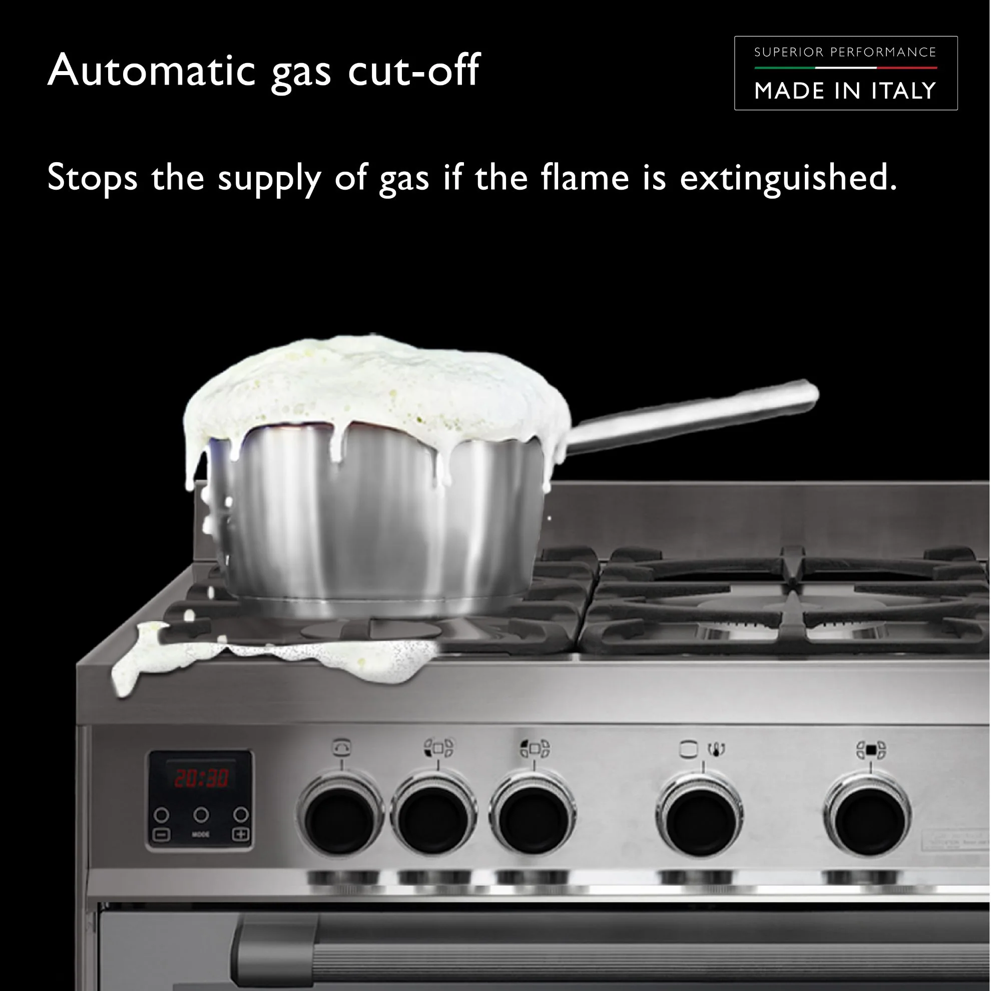 Tecnogas Superiore Cooker 133 Litre, Sabaf Burner, Full Safety, Easy-Clean Oven, Gas oven, Silver, N3X96G5VC - Image 7