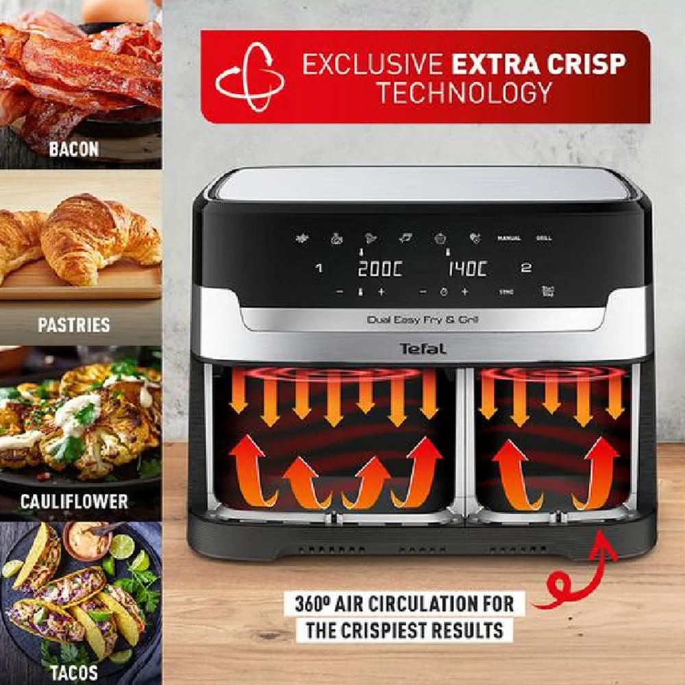 Tefal Dual Zone Air Fryer & Grill Silver - Image 6