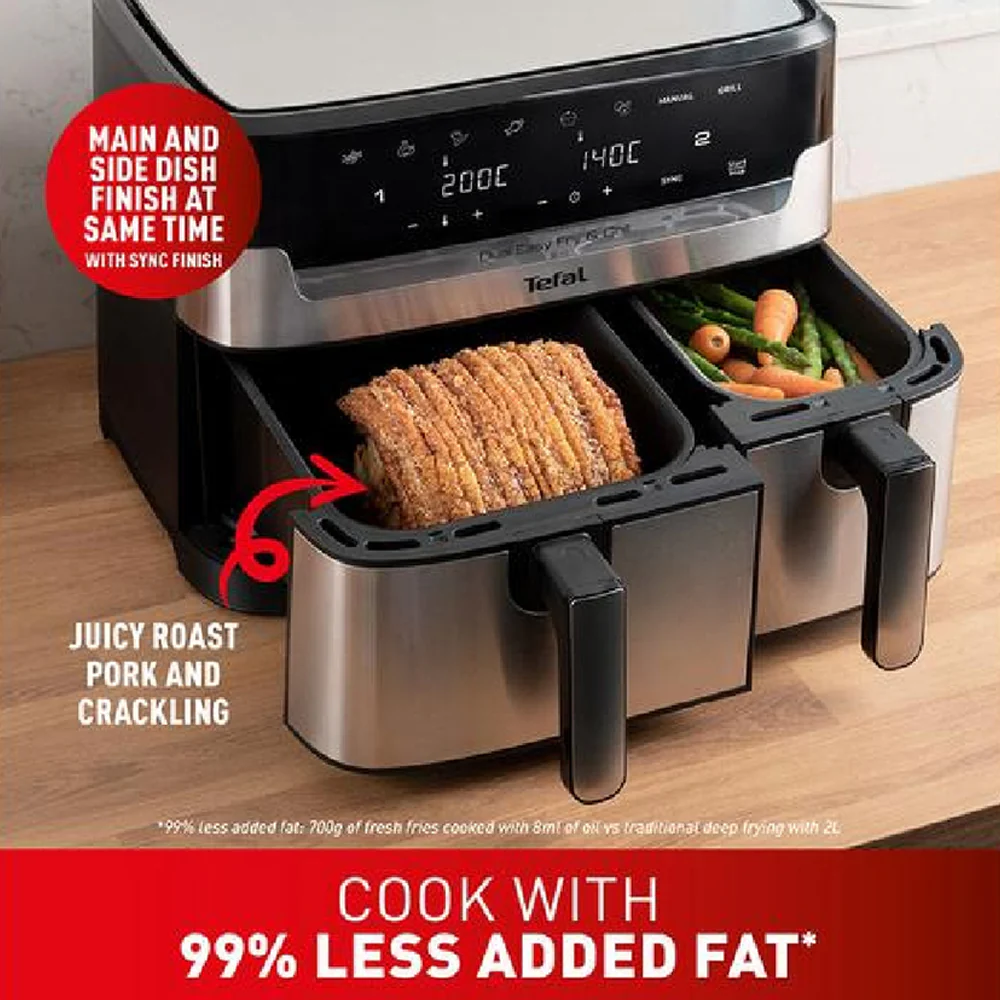 Tefal Dual Zone Air Fryer & Grill Silver - Image 7