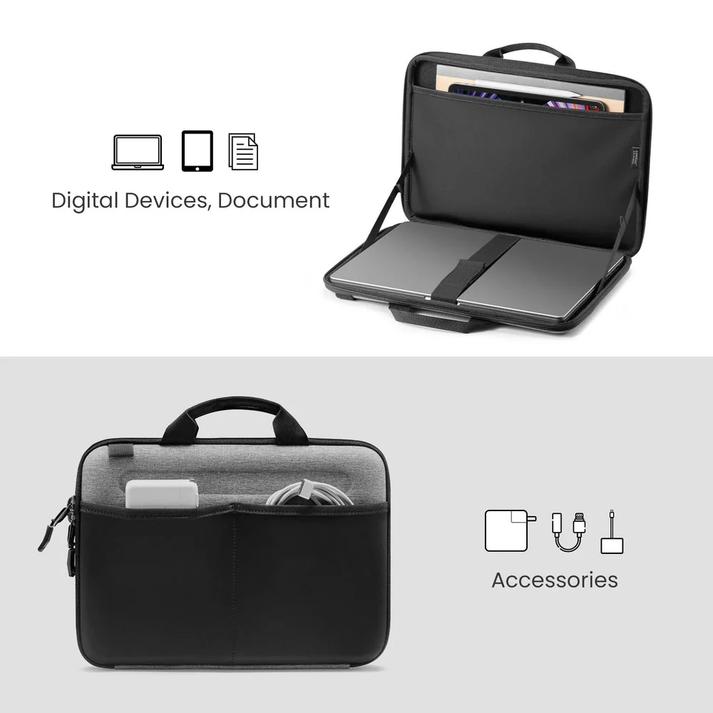 Tomtoc FancyCase A25 16-inch Laptop Shoulder Bag, Gray - Image 3