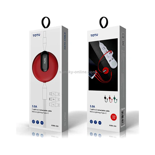 Totu Elite Series 3 in 1 Retractable Cable Black - Image 5