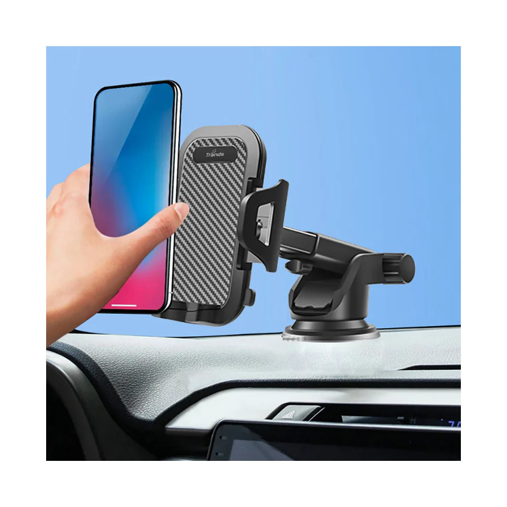 Trands Adjustable Dashboard & Windshield Car Phone Holder Black - Image 3