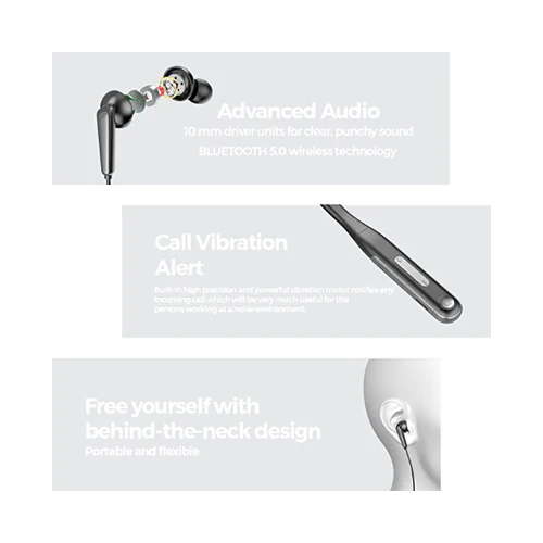 Trands Wireless Neckband In-Ear Earphones Black - Image 5