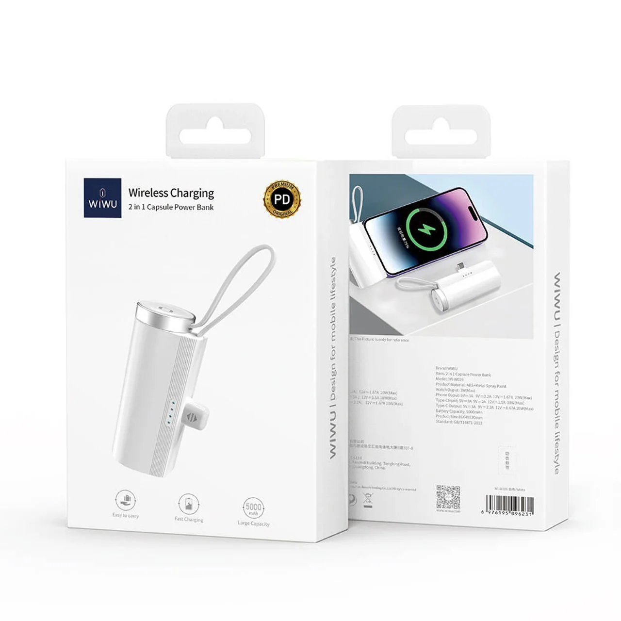 Wiwu Capsule Mobile Power Bank 5000mAh White - Image 8