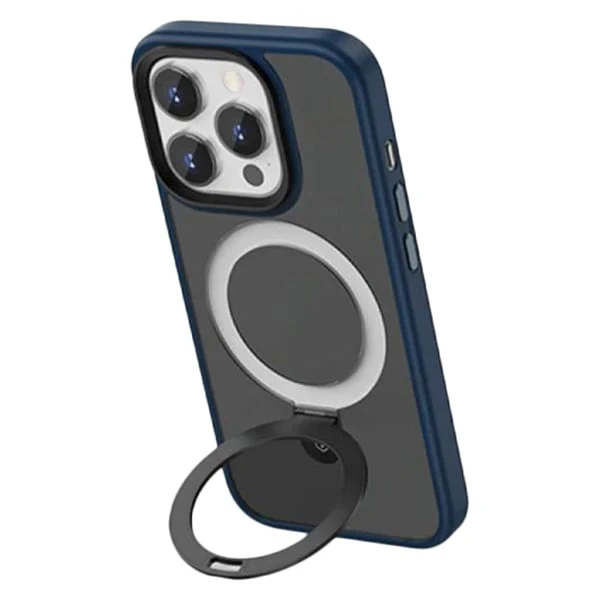WiWU Magnetic Premium Phone Case With Alloy Stand for iPhone 15 Pro Max, Blue - Image 2