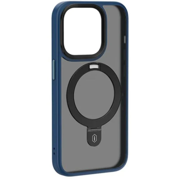 WiWU Magnetic Premium Phone Case With Alloy Stand for iPhone 15 Pro Max, Blue - Image 4