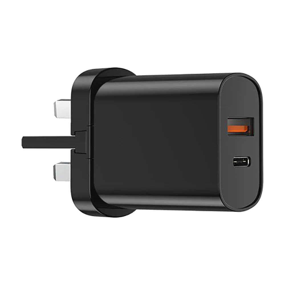 WiWU Quick Fast Charger UK 20W+18W PD+QC, Black