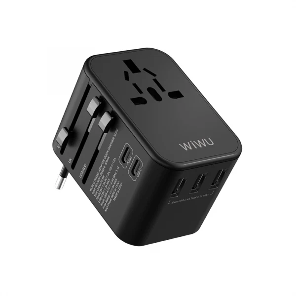 WiWU UA-303 Universal Plug Adapter, Black
