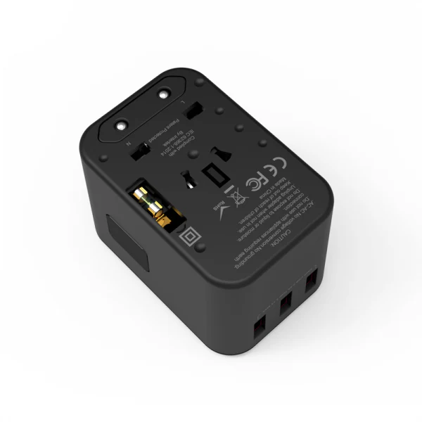 WiWU UA-303 Universal Plug Adapter, Black - Image 2