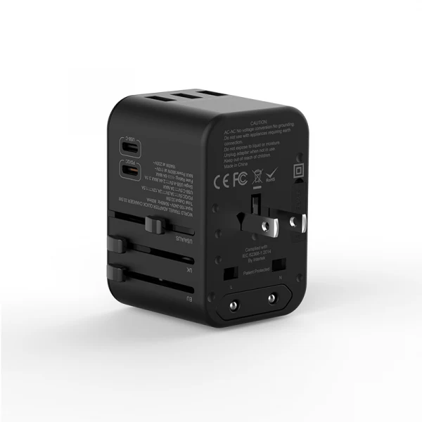 WiWU UA-303 Universal Plug Adapter, Black - Image 4