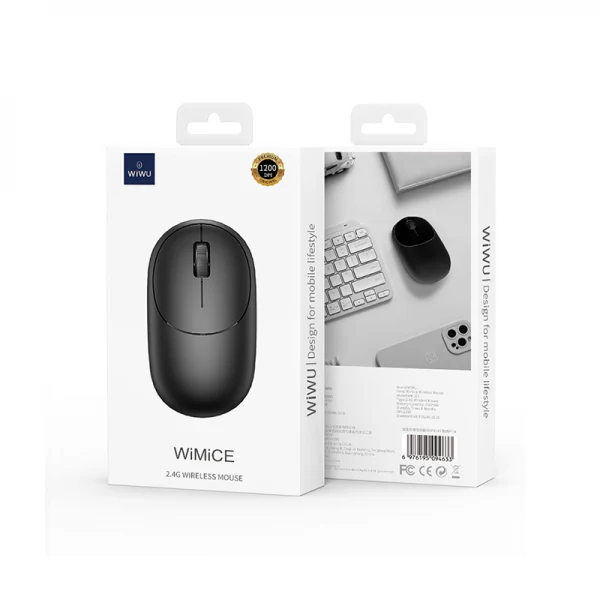 WiWU Wimice Wireless 2.4G Mouse, WM107BLK, Black - Image 3