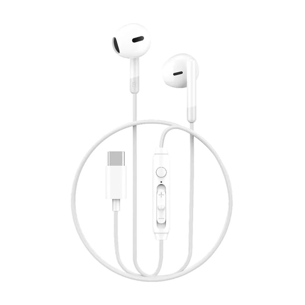 WiWU Wired USB Type-C Earbuds, EB314, White