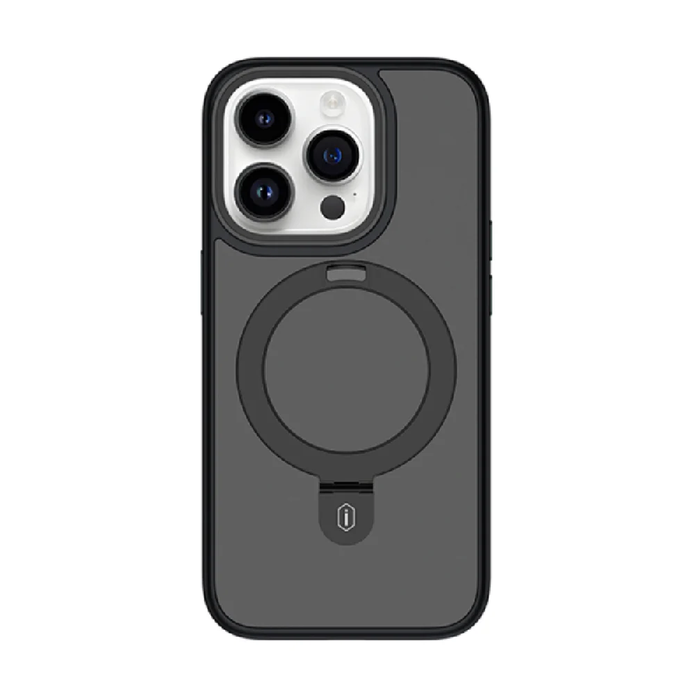 WiWU Magnetic Premium Phone Case with Alloy Stand for iPhone 15 Pro Black